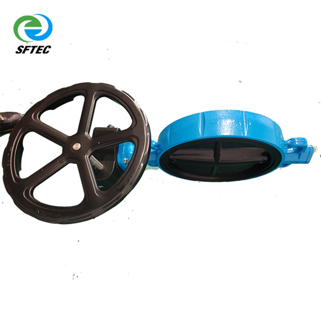 1.gear wafer butterfly valve DI+NYLON+NBR DN-RN350-G0001 