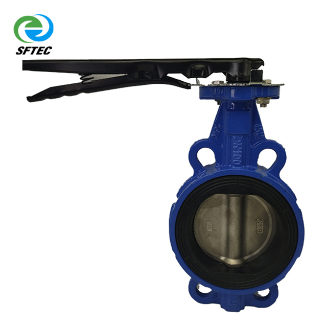 6.lever wafer butterfly valve Ductile iron + CF8 + EPDM DN100- -G0005 