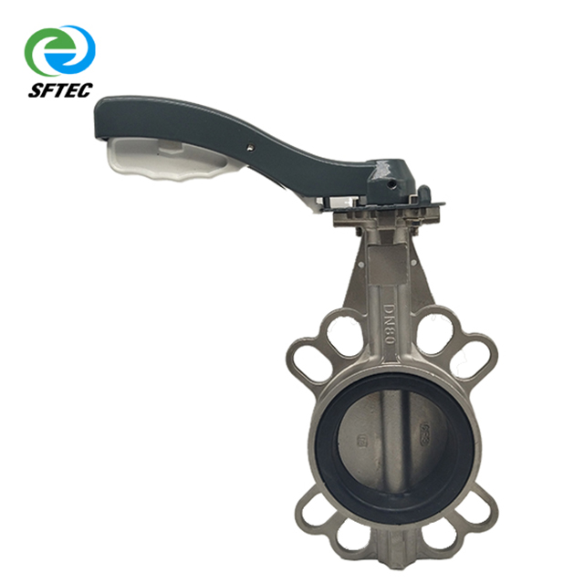 5.lever wafer butterfly valve DN80 SS (3)-G0005