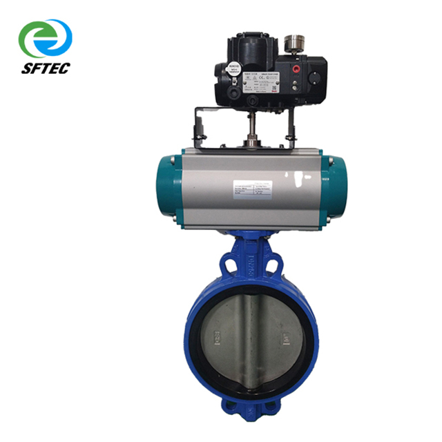 5. pneumatic wafer butterfly valve w TISSIN positioner DI+CF8+EPDM DN250 (4) -G0005 