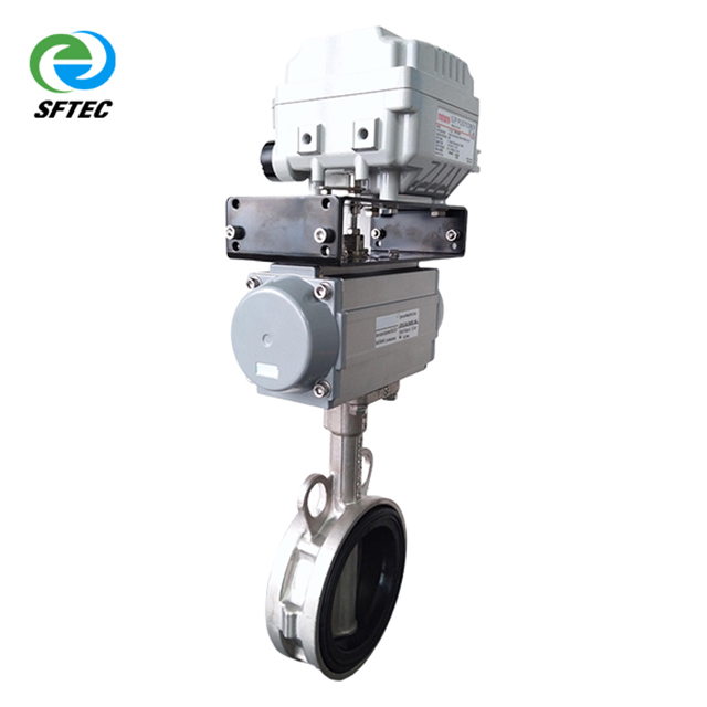 8. pneumatic wafer butterfly valve w Rotork positioner SS+SS+EPDM DN100 (2)-G0001 