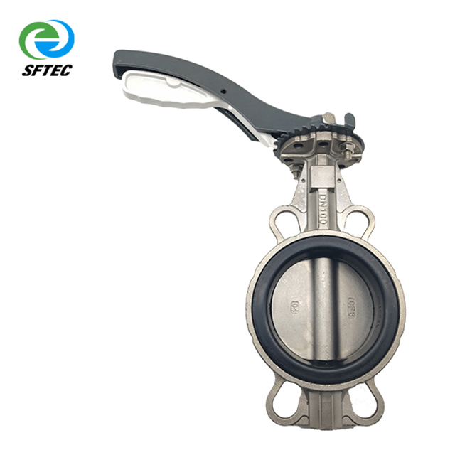 5.lever wafer butterfly valve DN100 SS (3)-G0005