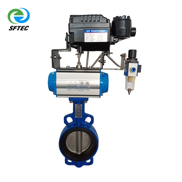 8. pneumatic wafer butterfly valve w YTC positioner DI+SS+EPDM DN100(1)-G0001 