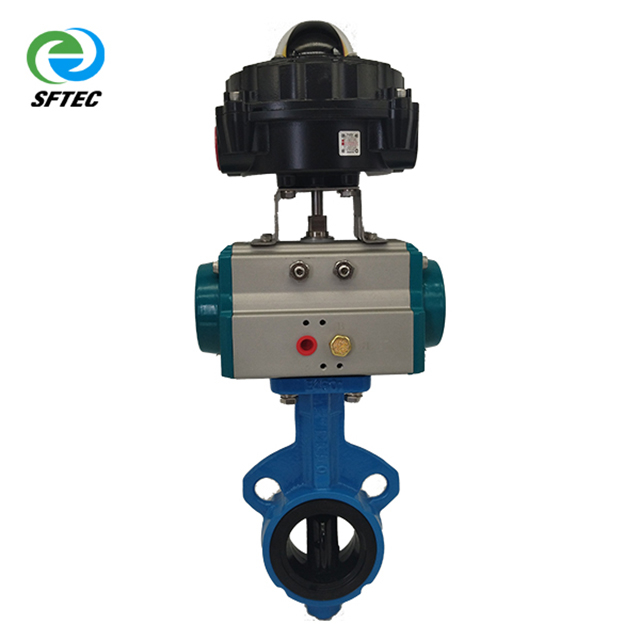 4. pneumatic wafer butterfly valve w EX limit switch DI+NYLON+NBR DN50 - G0001 