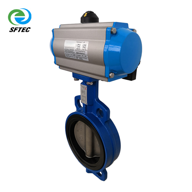 2. pneumatic wafer butterfly valve w solenoid valve DI+CF8+EPDM DN125 (2)-G0001 