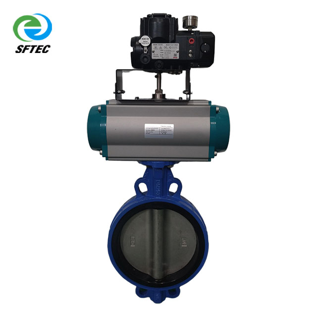 8. pneumatic wafer butterfly valve w TISSIN positioner DI+CF8+EPDM DN250 (4) -G0005 