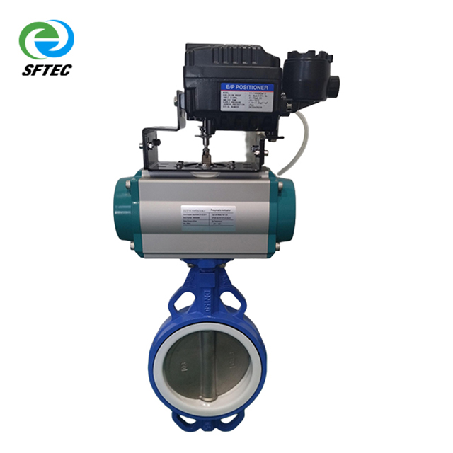 7. pneumatic wafer butterfly valve w positioner and filter DI+CF8+PTFE DN150(2)-G0005 
