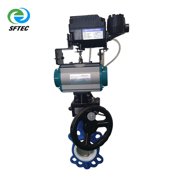 7. pneumatic wafer butterfly valve w positioner and cluth DI+CF8+PTFE (1)-G0005 