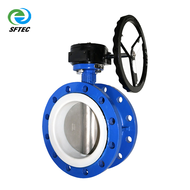 2 Worm gear flange butterfly valve-DI+CF8+PTFE 
