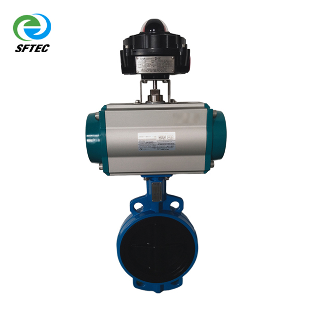 4. pneumatic wafer butterfly valve w EX limit switch DI+NYLON+NBR DN150 - G0001 