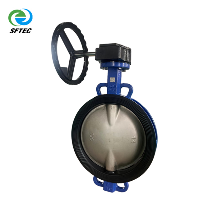2.gear wafer butterfly valve DI+CF8+EPDM DN350 (3)-G0005 