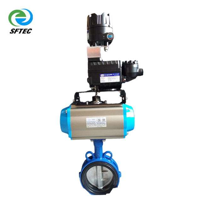 10. pneumatic wafer butterfly valve w YTC positioner and transmitter DI+SS+EPDM DN100(1)-G0001 