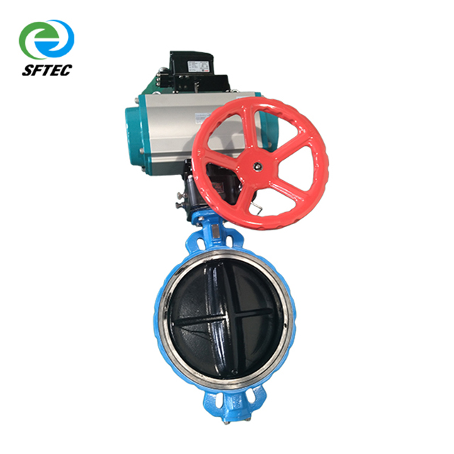 6. pneumatic wafer butterfly valve w cluth Ductile iron +Nylon+NBR DN400 -G0001 (1) 