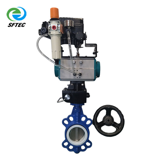 7. pneumatic wafer butterfly valve w positioner and cluth DI+CF8+PTFE (2)-G0005 